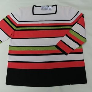 ALFRED DUNNER * STRIPED TOP with studs
